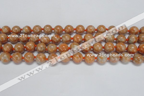 CCA454 15.5 inches 12mm round orange calcite gemstone beads