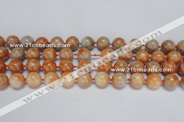 CCA455 15.5 inches 14mm round orange calcite gemstone beads