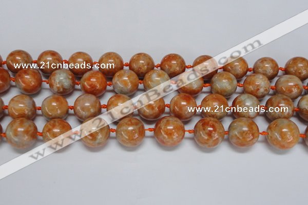 CCA456 15.5 inches 16mm round orange calcite gemstone beads