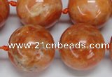 CCA458 15.5 inches 20mm round orange calcite gemstone beads
