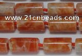 CCA465 15.5 inches 8*16mm tube orange calcite gemstone beads