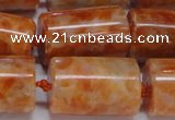 CCA467 15.5 inches 15*22mm tube orange calcite gemstone beads