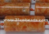 CCA468 15.5 inches 15*40mm tube orange calcite gemstone beads