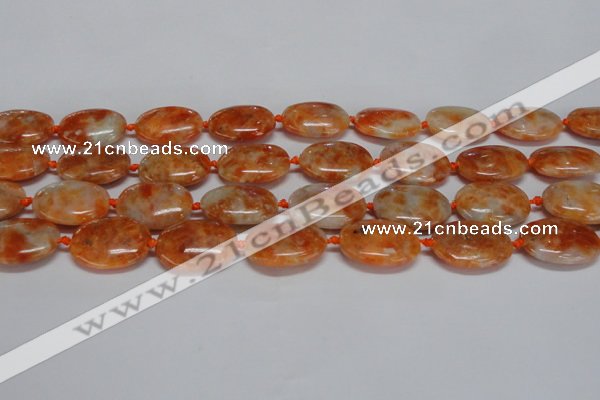 CCA483 15.5 inches 15*20mm oval orange calcite gemstone beads