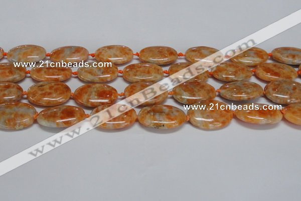 CCA484 15.5 inches 18*25mm oval orange calcite gemstone beads