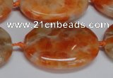 CCA486 15.5 inches 22*30mm oval orange calcite gemstone beads