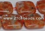 CCA493 15.5 inches 20mm square orange calcite gemstone beads