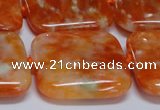 CCA495 15.5 inches 30mm square orange calcite gemstone beads