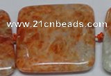 CCA497 15.5 inches 40mm square orange calcite gemstone beads