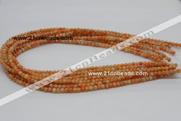 CCA50 15.5 inches 4mm round orange calcite gemstone beads wholesale