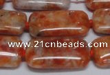 CCA500 15.5 inches 15*30mm rectangle orange calcite gemstone beads