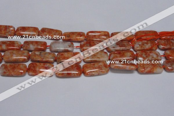 CCA500 15.5 inches 15*30mm rectangle orange calcite gemstone beads