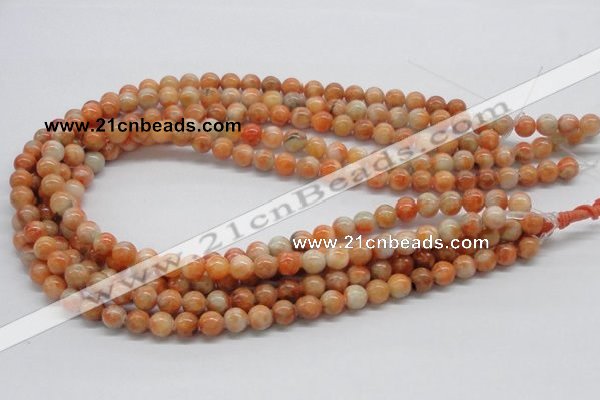 CCA51 15.5 inches 8mm round orange calcite gemstone beads wholesale