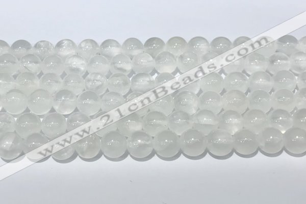 CCA511 15.5 inches 8mm round white calcite gemstone beads