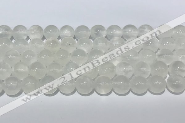 CCA512 15.5 inches 10mm round white calcite gemstone beads