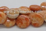 CCA55 15.5 inches 16mm flat round orange calcite gemstone beads