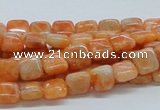 CCA56 15.5 inches 8*8mm square orange calcite gemstone beads