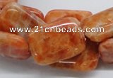 CCA59 15.5 inches 18*25mm rectangle orange calcite gemstone beads