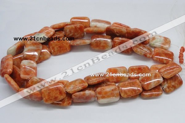 CCA59 15.5 inches 18*25mm rectangle orange calcite gemstone beads