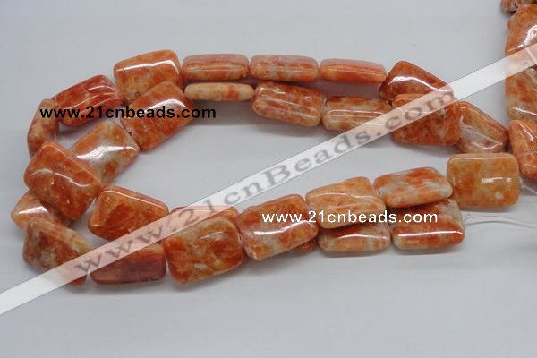 CCA60 15.5 inches 22*30mm rectangle orange calcite gemstone beads