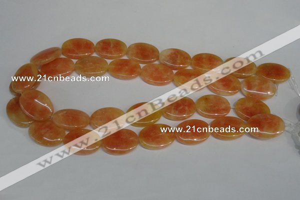 CCA66 15.5 inches 18*25mm oval orange calcite gemstone beads