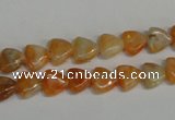 CCA68 15.5 inches 8*8mm triangle orange calcite gemstone beads