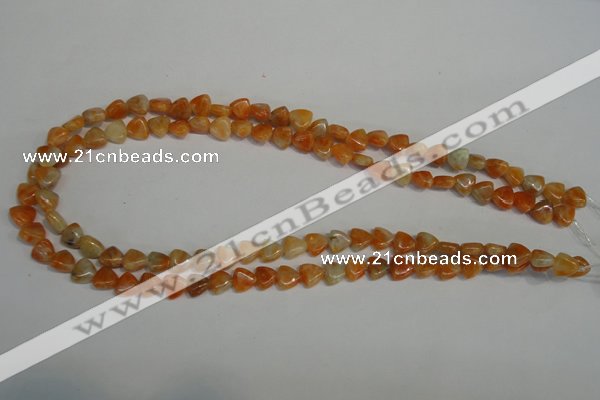 CCA68 15.5 inches 8*8mm triangle orange calcite gemstone beads