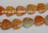 CCA69 15.5 inches 12*12mm triangle orange calcite gemstone beads