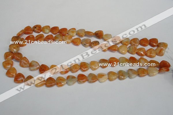 CCA69 15.5 inches 12*12mm triangle orange calcite gemstone beads