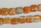 CCA71 15.5 inches 10*10mm square orange calcite gemstone beads