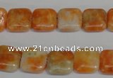 CCA72 15.5 inches 12*12mm square orange calcite gemstone beads