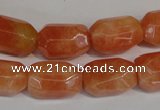 CCA76 15.5 inches 13*18mm faceted nuggets orange calcite gemstone beads