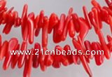 CCB02 15.5 inch 2*8mm irregular branch red coral beads Wholesale