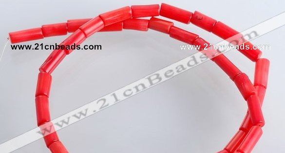 CCB05 15.5 inches 5*10mm column shape red coral beads Wholesale