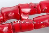 CCB06 15.5 inches 15*20mm irregular red coral beads Wholesale