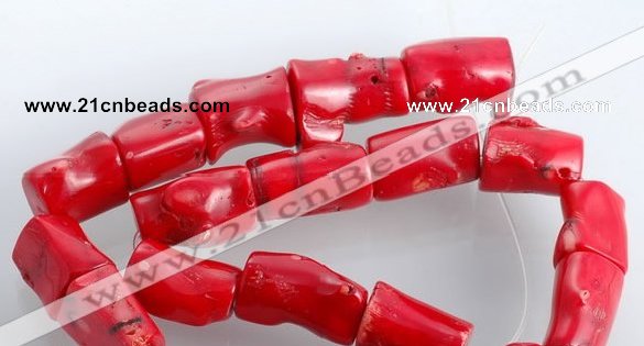 CCB06 15.5 inches 15*20mm irregular red coral beads Wholesale