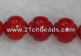 CCB08 15.5 inches 6*7mm lantern shape red coral beads Wholesale