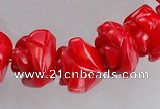 CCB09 15.5 inches 9-10mm rose shape red coral beads Wholesale