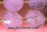 CCB1002 15 inches 9*10mm faceted rutilated quartz beads
