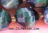 CCB1026 15 inches 11*12mm faceted green tiger eye beads