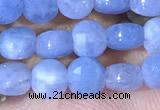 CCB1033 15 inches 4mm faceted coin aquamarine beads