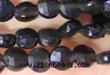 CCB1062 15 inches 4mm faceted coin obsidian beads