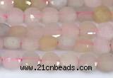 CCB1143 15 inches 4mm faceted coin morganite beads