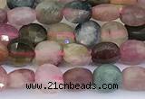 CCB1149 15 inches 4mm faceted coin tourmaline beads