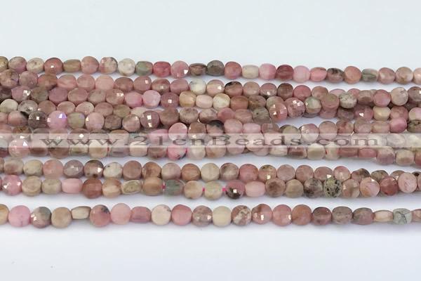 CCB1158 15 inches 4mm faceted coin gemstone beads