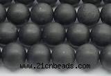 CCB1186 15 inches 6mm round matte shungite gemstone beads