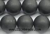 CCB1188 15 inches 10mm round matte shungite gemstone beads