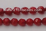 CCB121 15.5 inches 5mm faceted round red coral beads wholesale