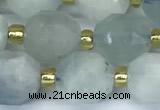 CCB1240 15 inches 7*8mm faceted aquamarine gemstone beads