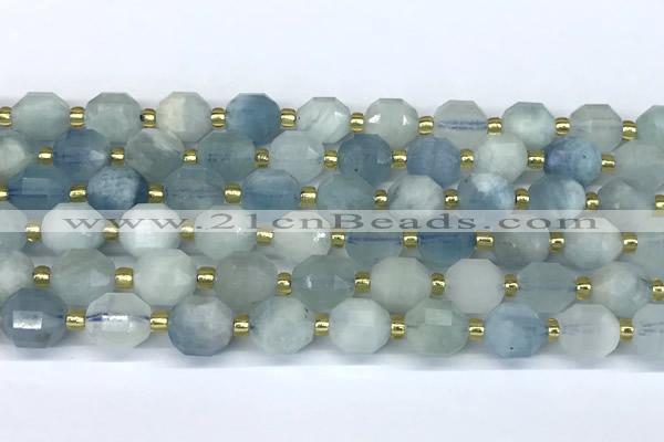 CCB1240 15 inches 7*8mm faceted aquamarine gemstone beads